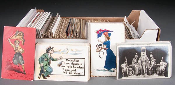 COLLEGE GIRLS, EXPOSITIONS, GIBSON GIRLS POSTCARD: COLLEGE GIRLS, EXPOSITIONS, GIBSON GIRLS POSTCARD COLLECTION approx. 800 cards, early to late 20th century, mostly topical. Various condition. Estimate $100-$150