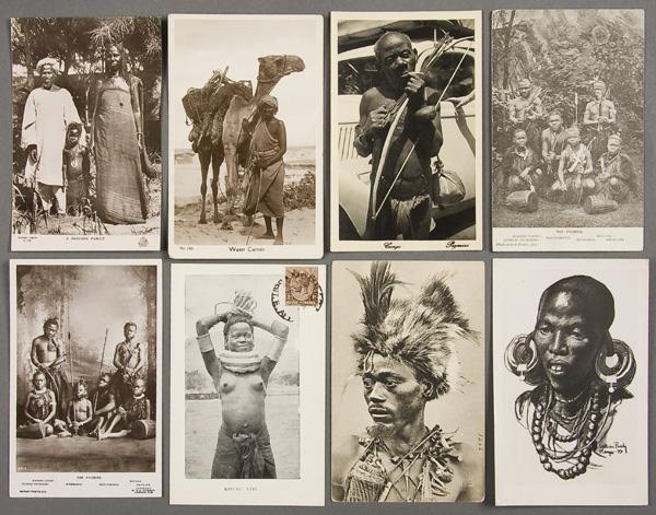 AFRICAN POSTCARDS: 122 AFRICAN CULTURE POSTCARDS early to mid 20th century. A large variety of real photo, including some nudes, dance scenes and warriors. Together with artist illustrations and wildlife renditions. Som