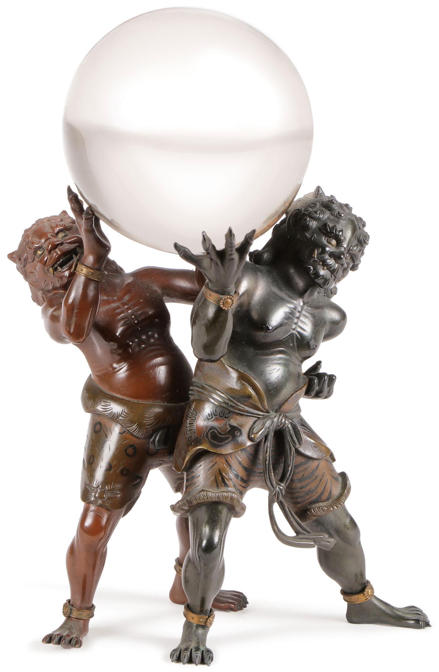 EXCEPTIONAL JAPANESE BRONZE GROUP, MEIJI PERIOD (1 of 10)