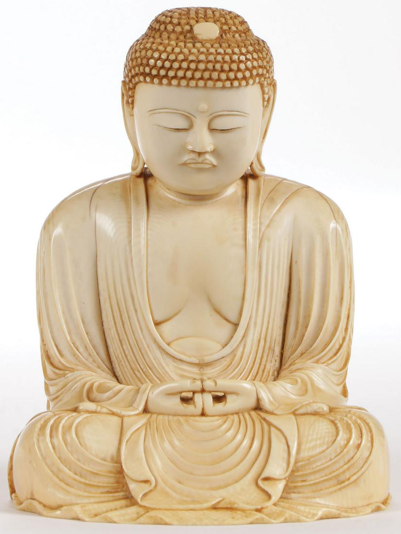 FINE JAPANESE CARVED BUDDHA, EDO (1 of 4)
