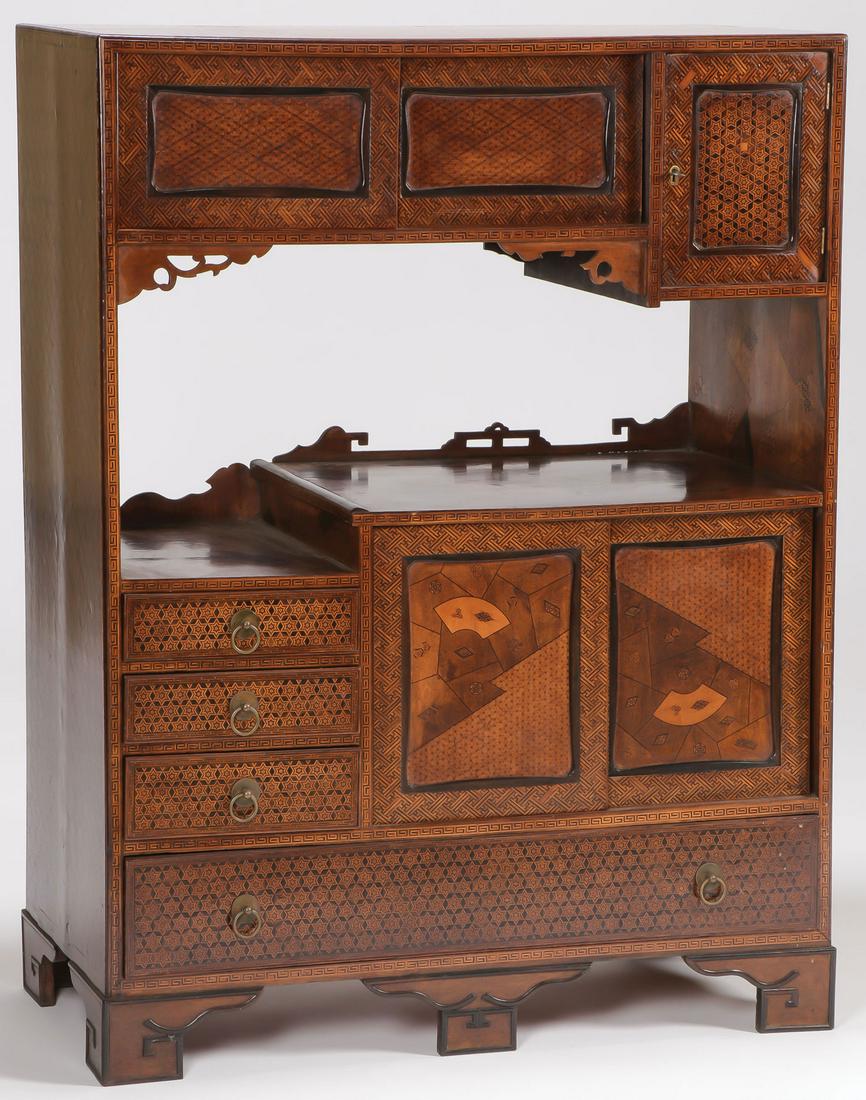 FINE JAPANESE MARQUETRY CABINET, MEIJI (1 of 9)