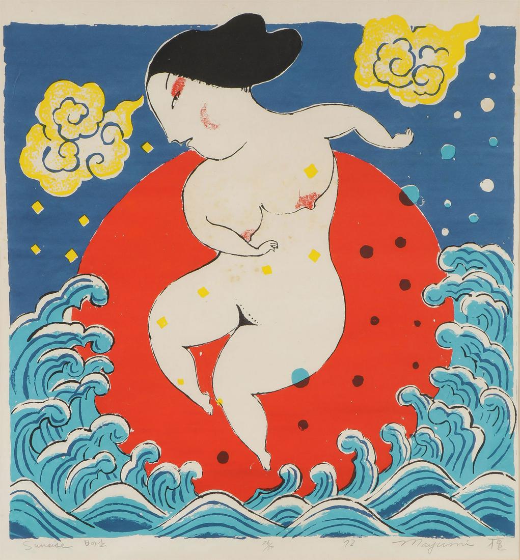 MAYUMI ODA MODERN JAPANESE WOODBLOCK PRINT (1 of 3)