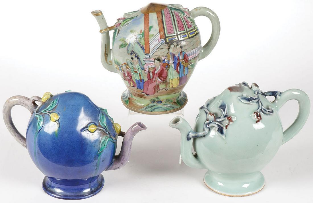 3 CHINESE PORCELAIN MYSTERY TEAPOTS (1 of 5)