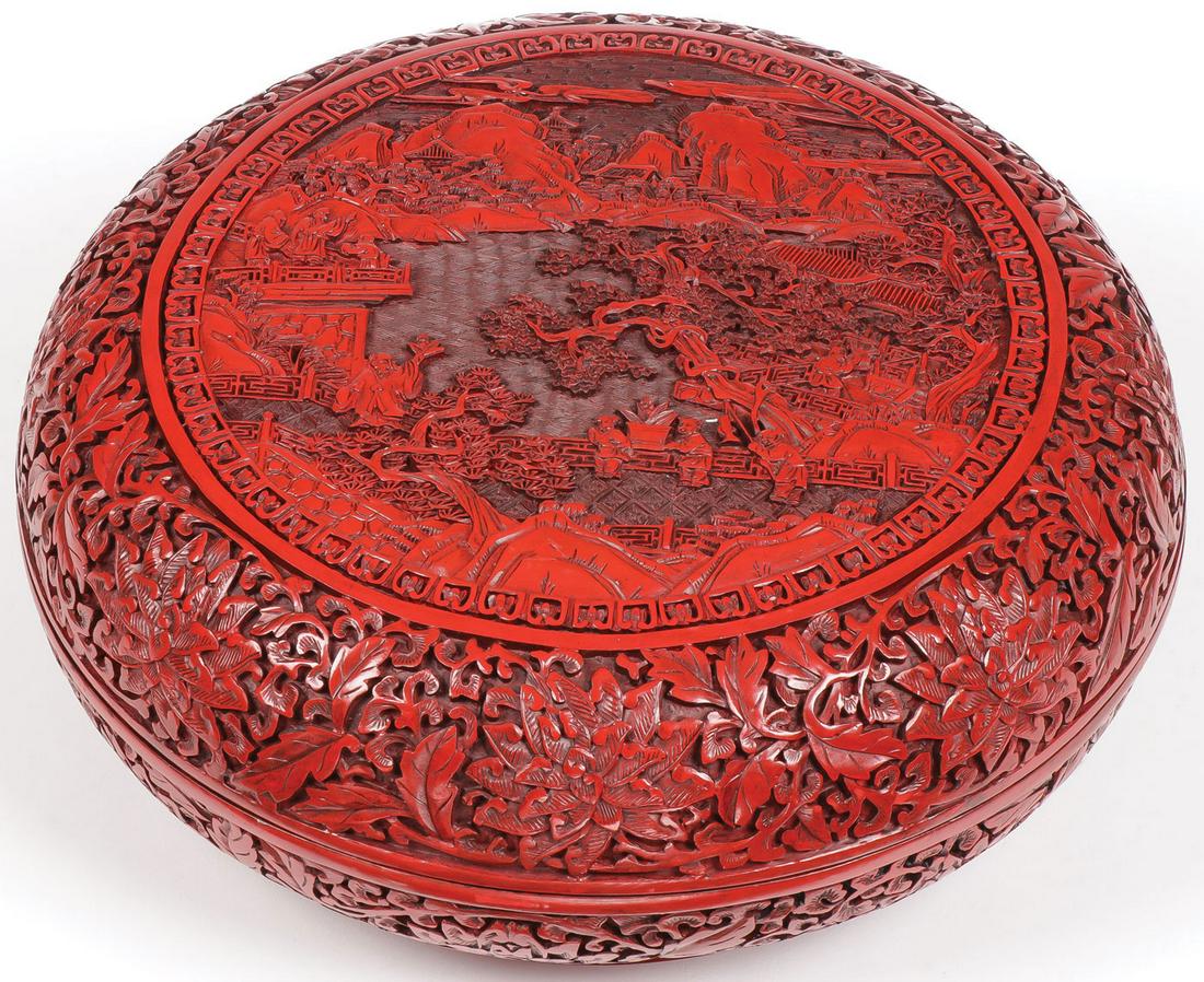 FINE CHINESE CINNABAR BOX (1 of 3)