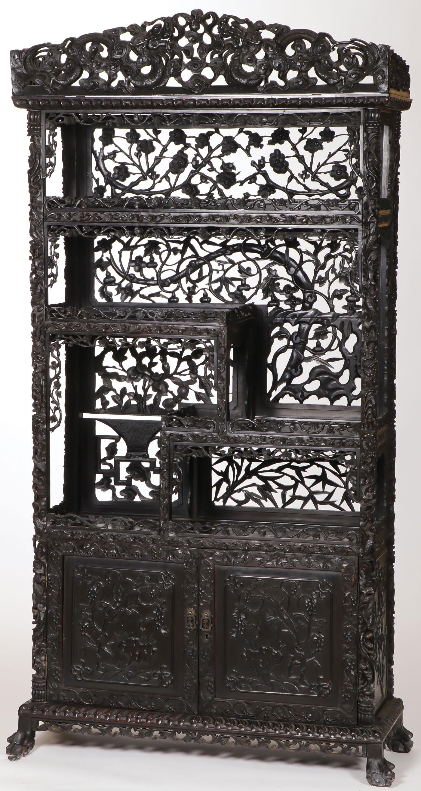 FINE ANGLO-INDIAN CARVED ÉTAGÈREÂ 19TH C (1 of 8)