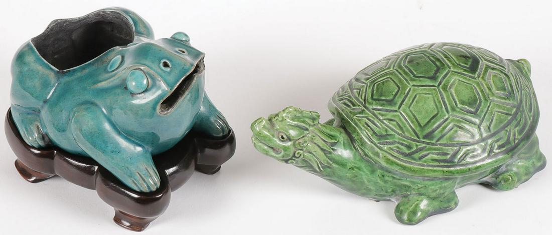 PAIR OF CHINESE ANIMAL FIGURES 19TH C (1 of 2)