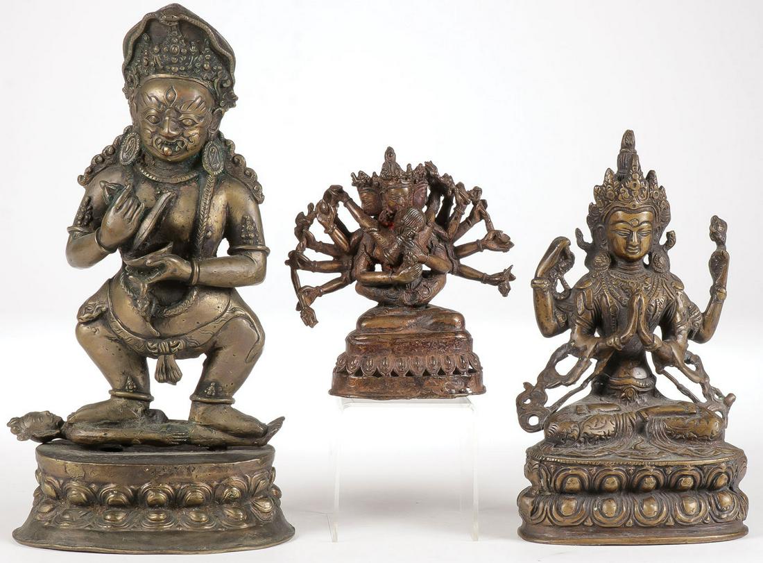 CAST BRONZE HINDU DEITY GROUP (1 of 8)