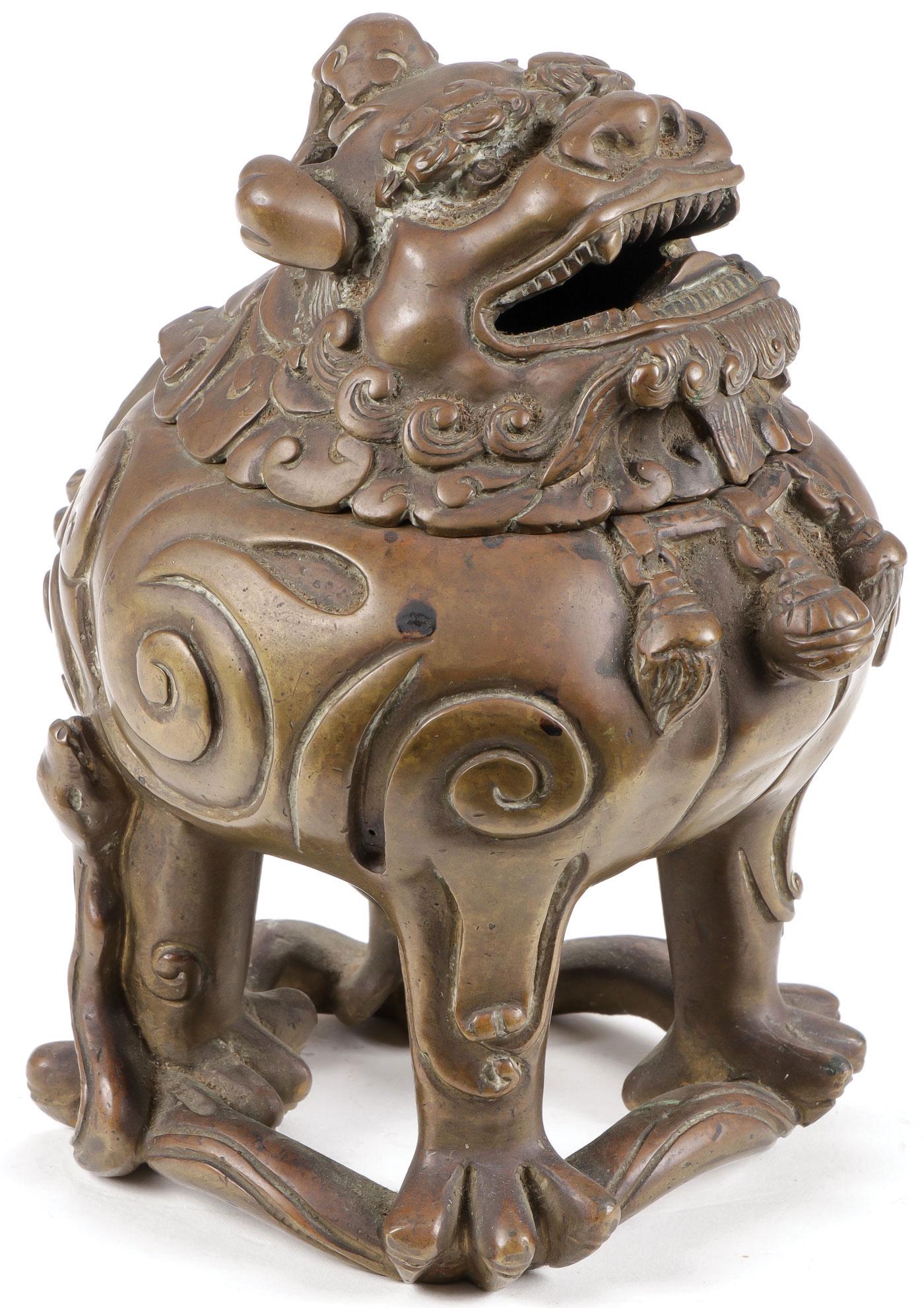 BRONZE FIGURAL CENSER 19TH C (1 of 8)