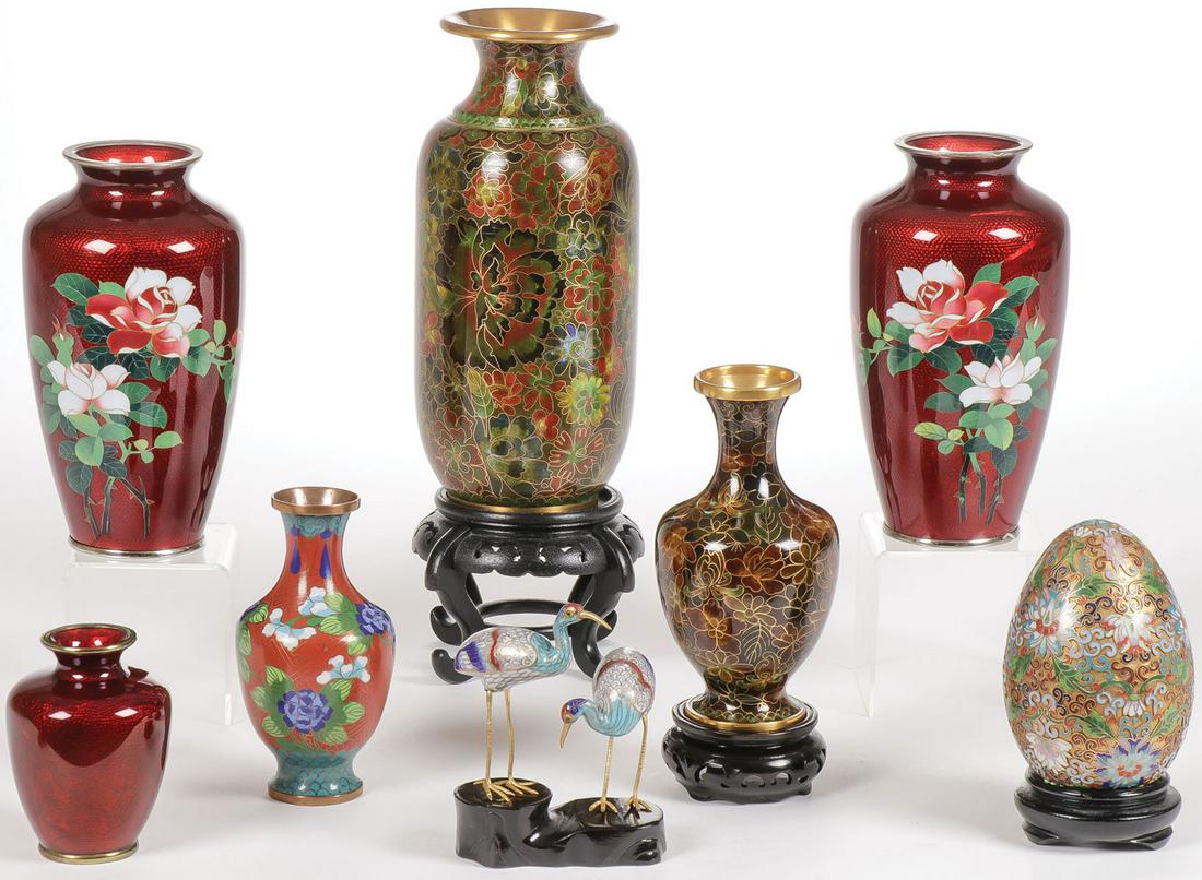 CHINESE ENAMEL GROUPING (1 of 1)