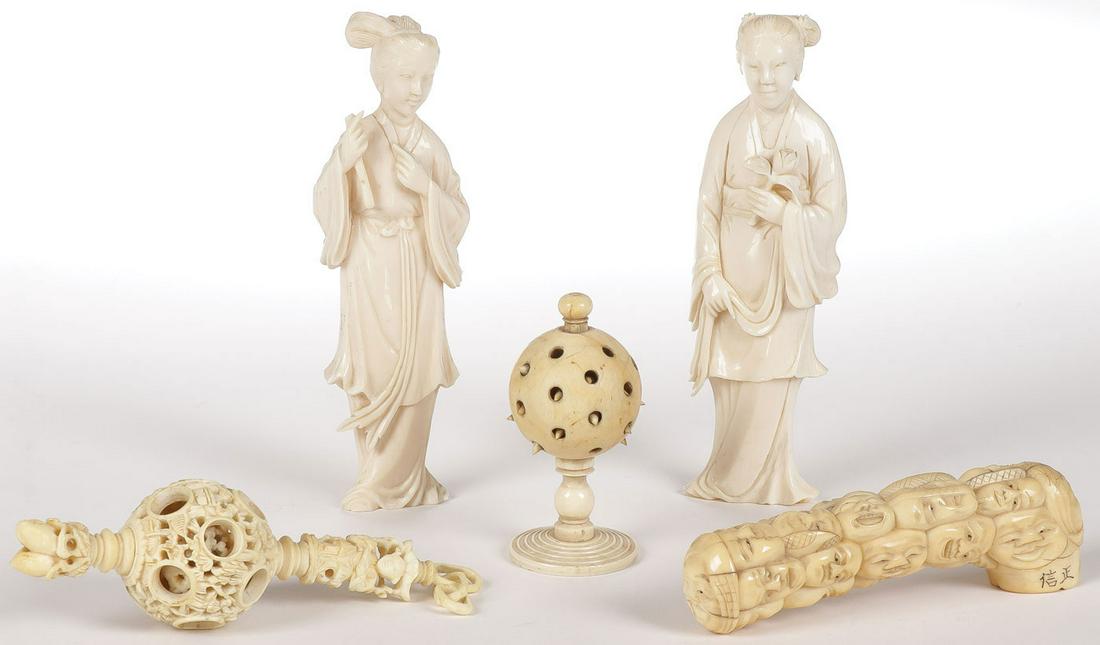 CHINESE AND JAPANESE CARVED GROUP C. 1900 (1 of 1)