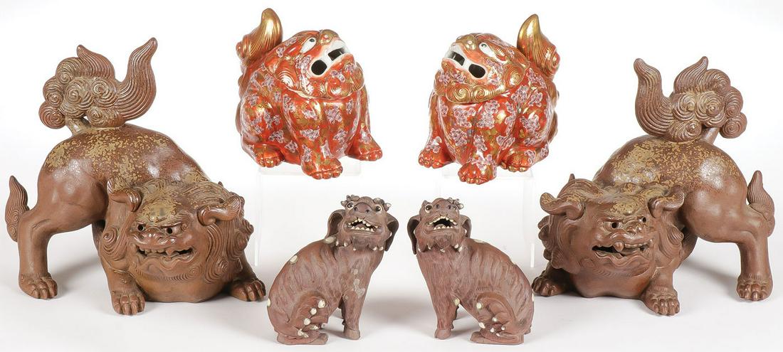CHINESE CERAMIC FOO LION GROUP (1 of 1)