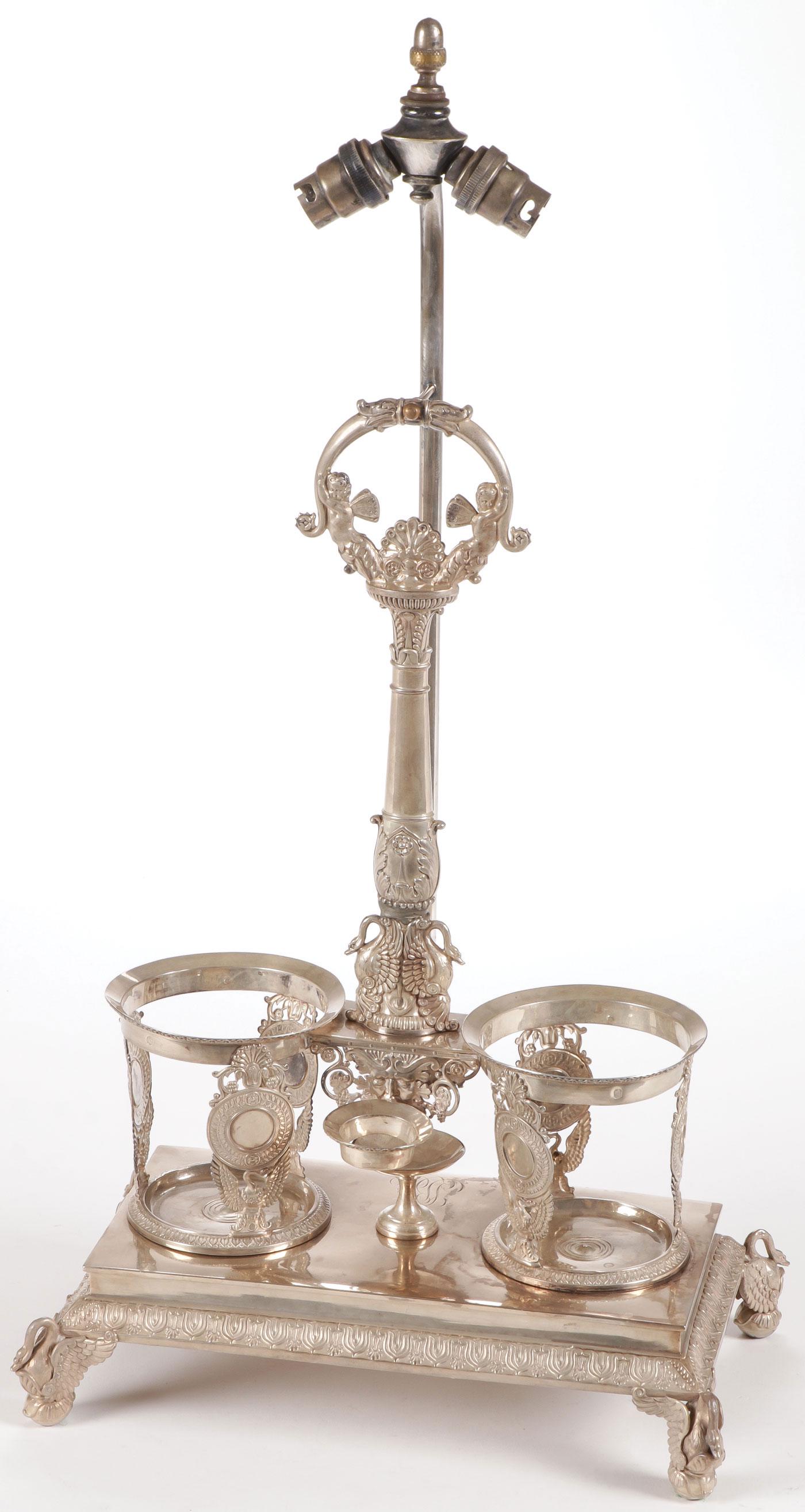 A FRENCH SILVER CRUET STAND, PARIS, C. 1870 (1 of 3)