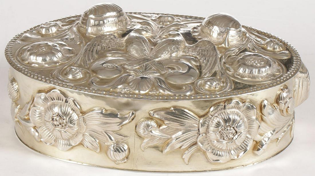 ORNATE SILVER ENGAGEMENT BOX HANAU 1890 (1 of 3)