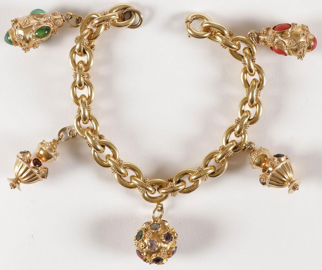 18K GOLD RENAISSANCE REVIVAL CHARM BRACELET (1 of 1)
