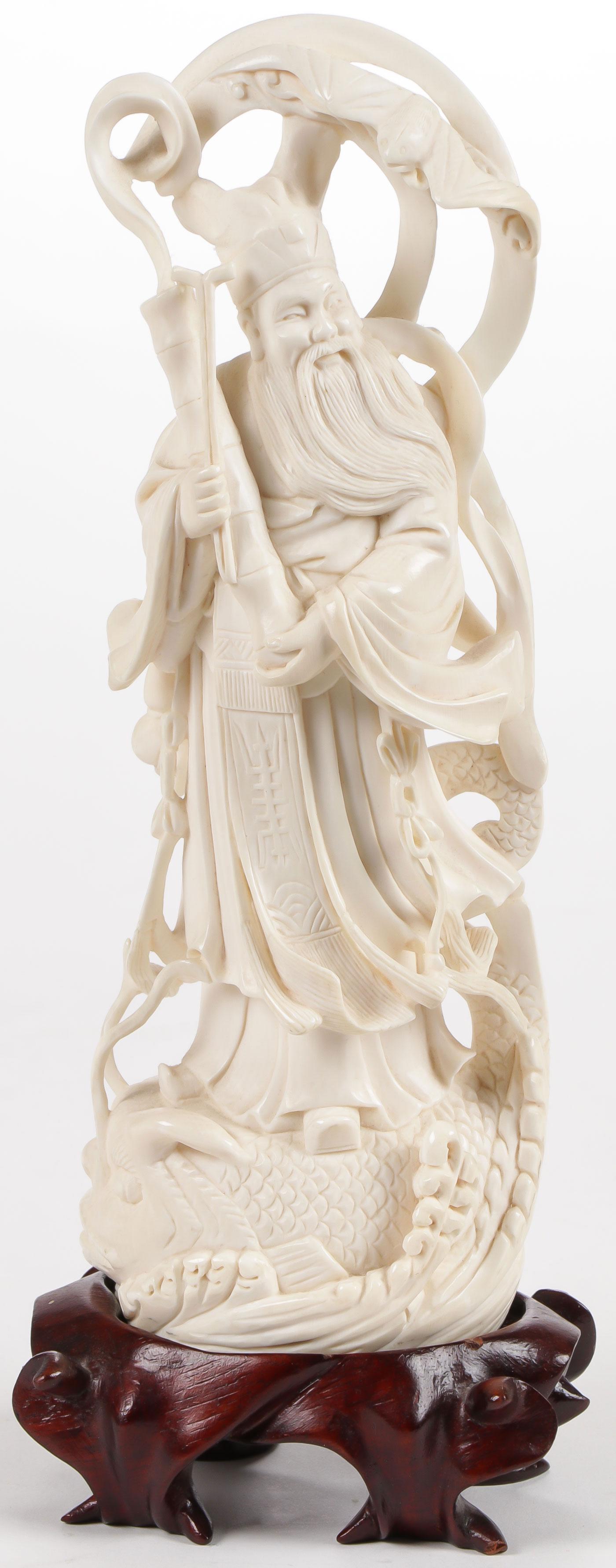 GOOD CHINESE CARVED FIGURE, C. 1920 (1 of 2)