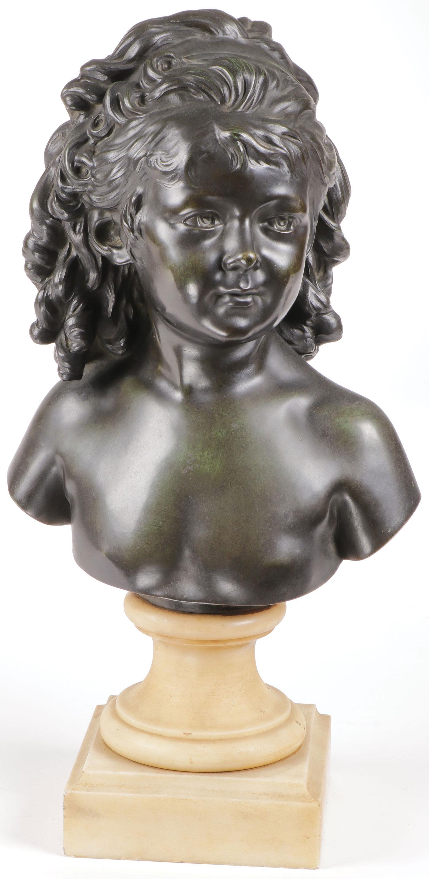 BRONZE BUST OF SABINE AFTER HOUDON (1 of 3)