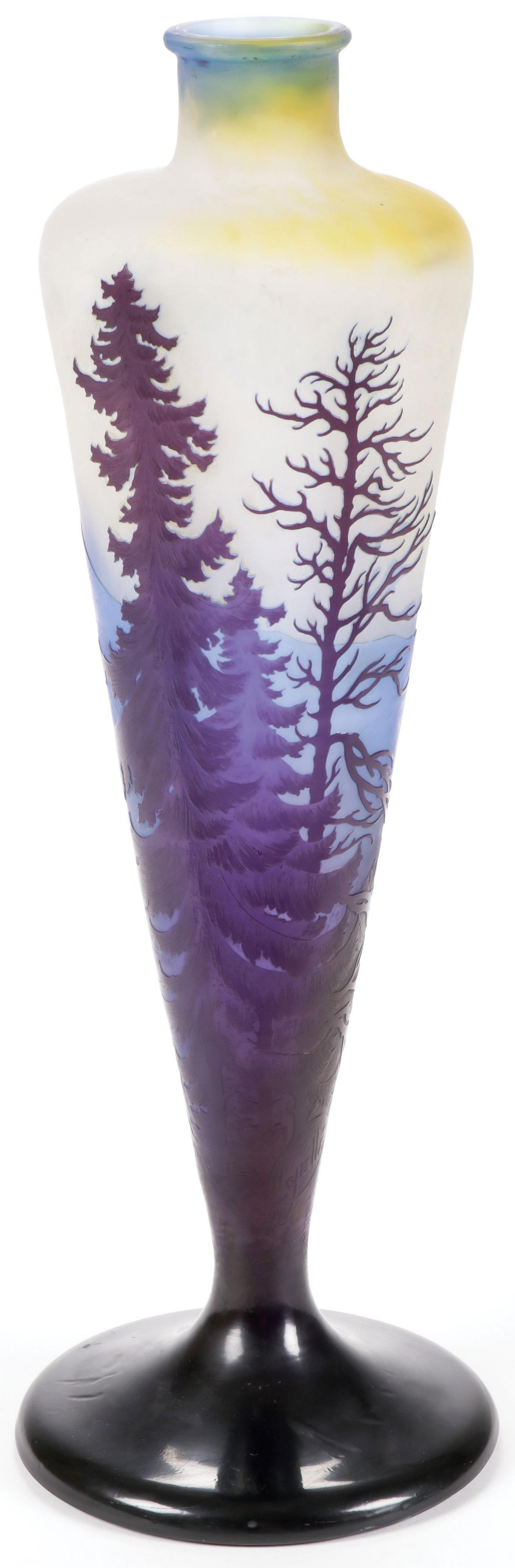 IMPRESSIVE GALLE FRENCH CAMEO VASE C. 1900 (1 of 3)