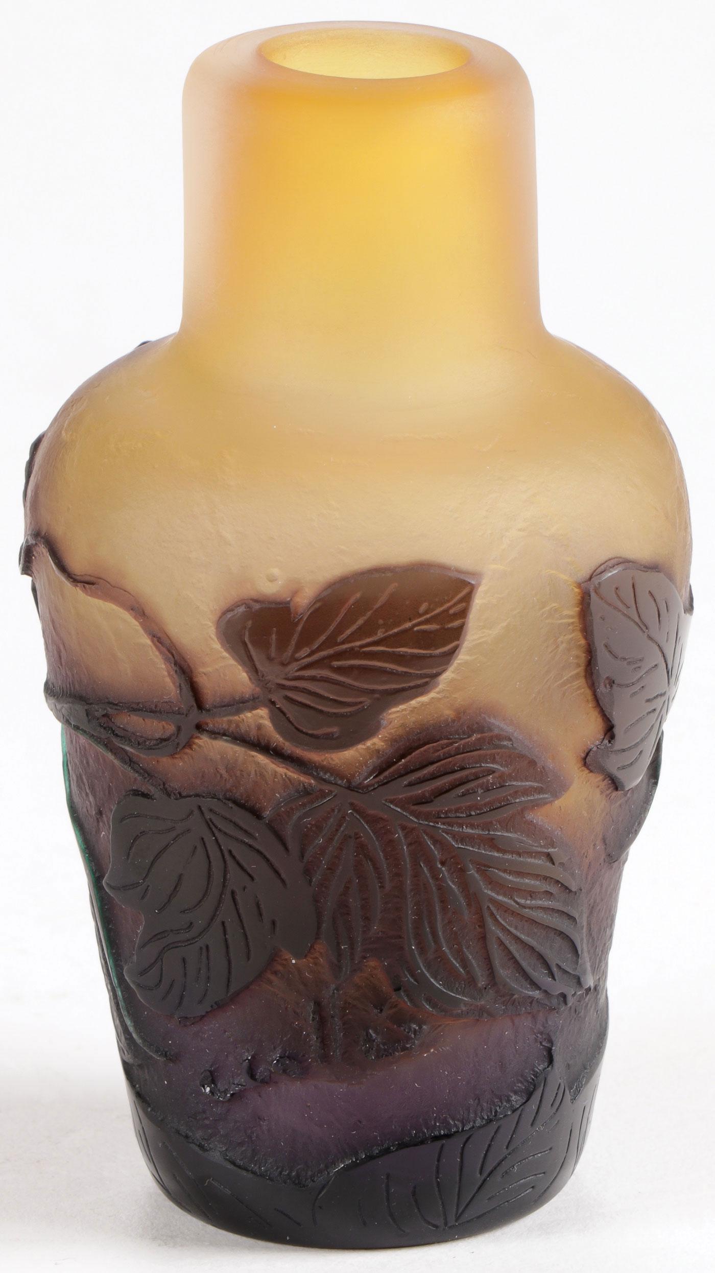 MINIATURE FRENCH CAMEO VASE, GALLE (1 of 3)