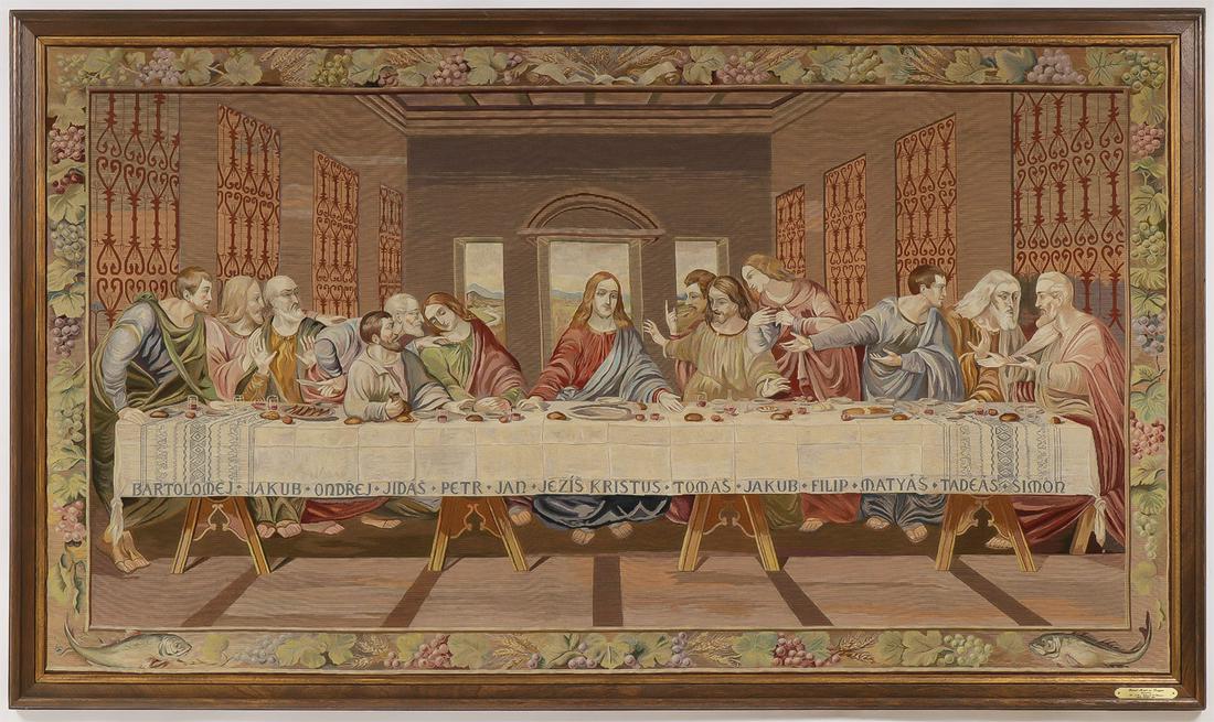 LARGE & IMPRESSIVE EMBROIDERED 19TH C (1 of 1)