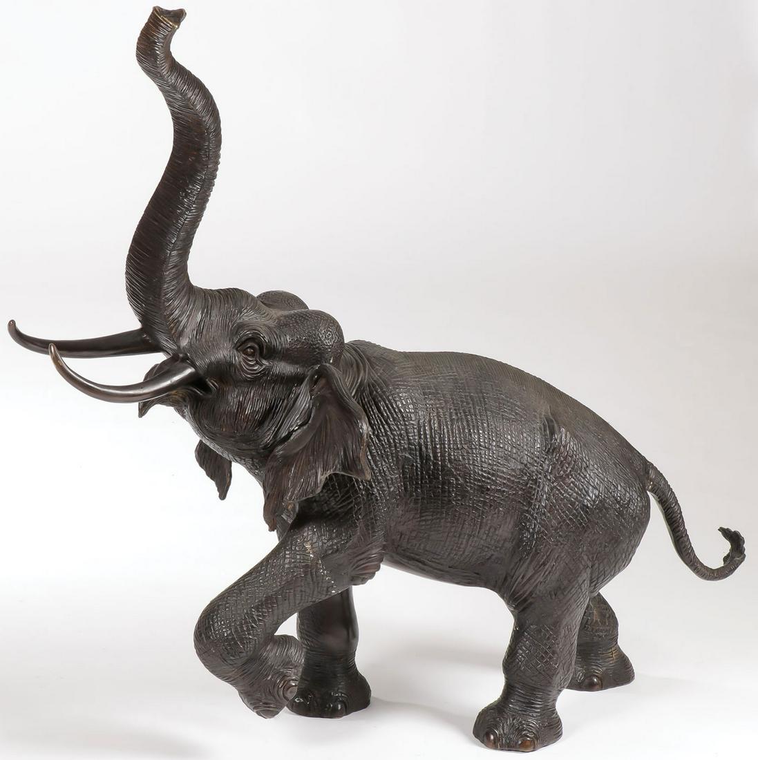 A LARGE BRONZE ELEPHANT (1 of 1)