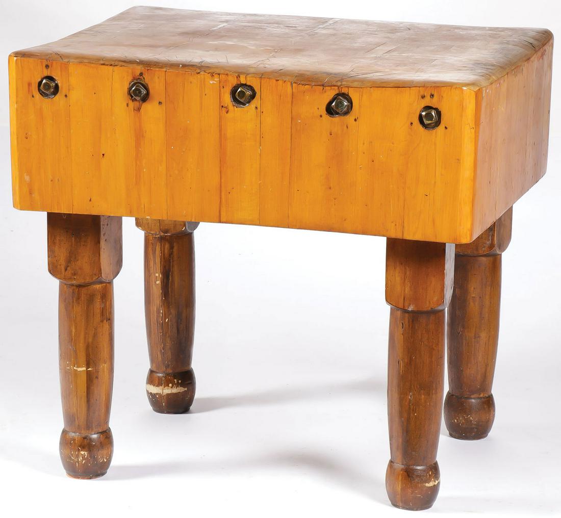 VINTAGE BUTCHER'S BLOCK, 19TH C (1 of 1)