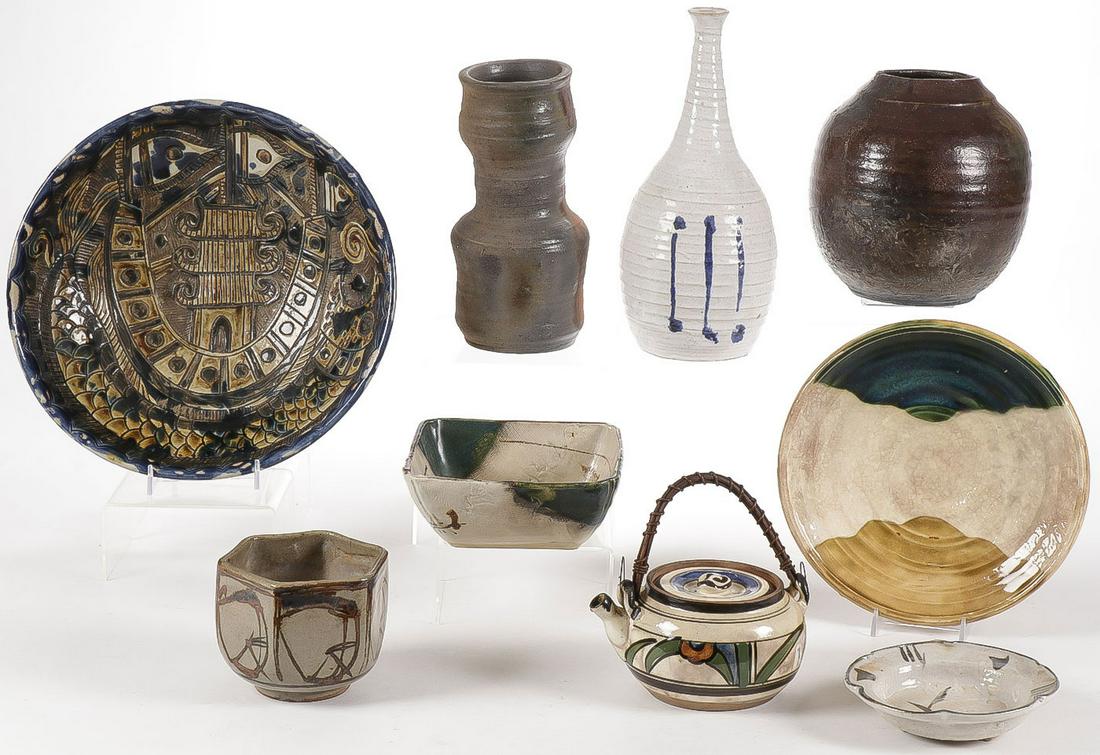 GOOD MIXED GROUP ASIAN CERAMICS: GOOD MIXED GROUP ASIAN CERAMICS. Comprising an interesting mixed group of both pre and post war Asian ceramics. Representing a variety of cultures including vases, bowls, trays and a teapot. Greatest 