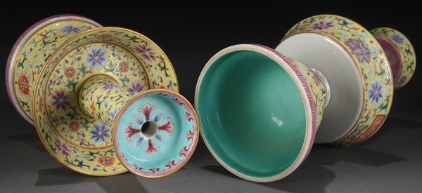 CHINESE FAMILLE ROSE 5-PC ALTAR GARNITURE - 5