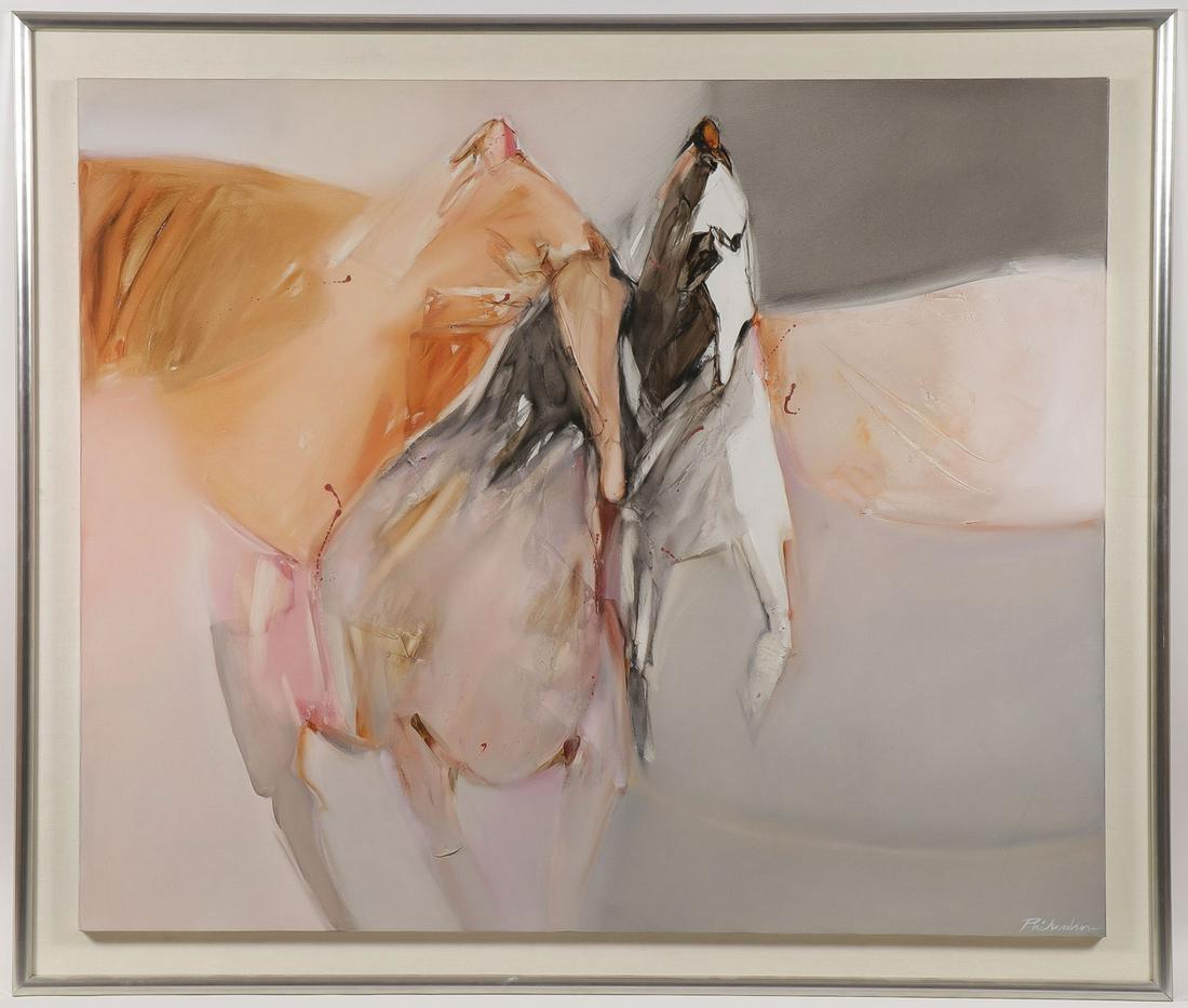 LARGE JEAN RICHARDSON OIL PAINTING: JEAN RICHARDSON (American b. 1940 -) Windswept Oil on canvas Signed lower right 50 inches x 60 inches SHIPPING NOTICE: Jackson's is your sole and only source for