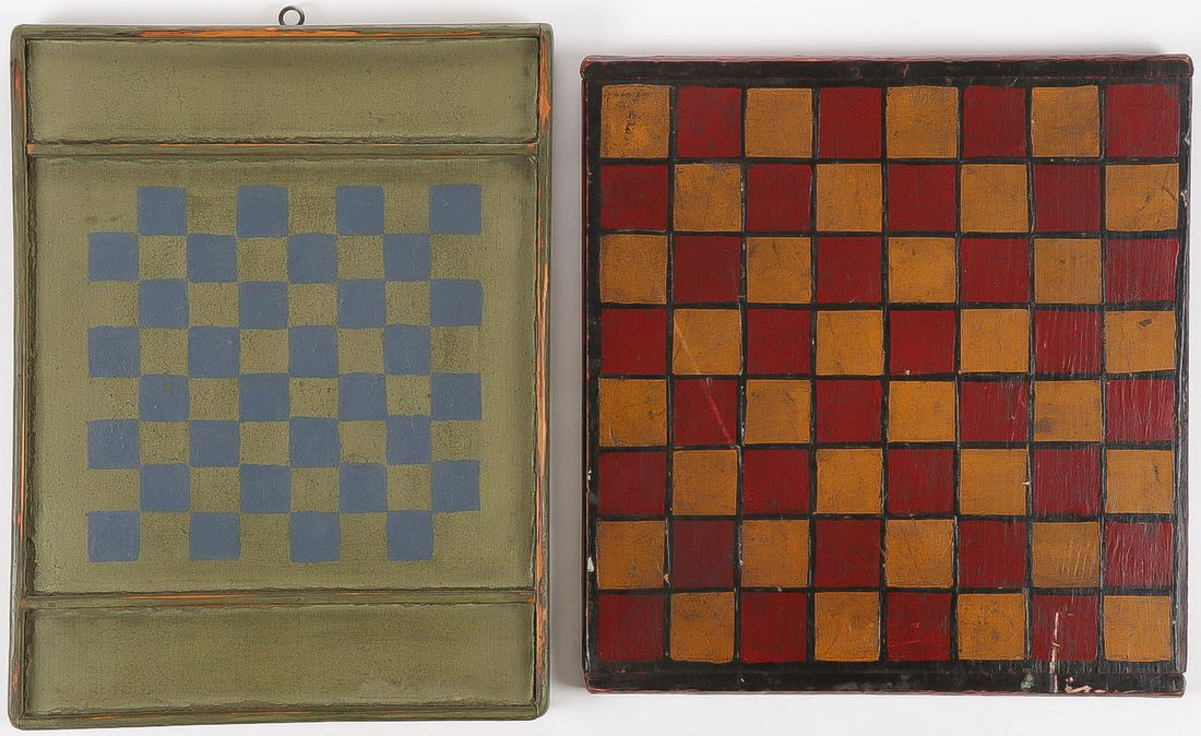 PAIR VINTAGE PAINTED GAME BOARDS Oct 25, 2022 Jackson's International Auctioneers in IA