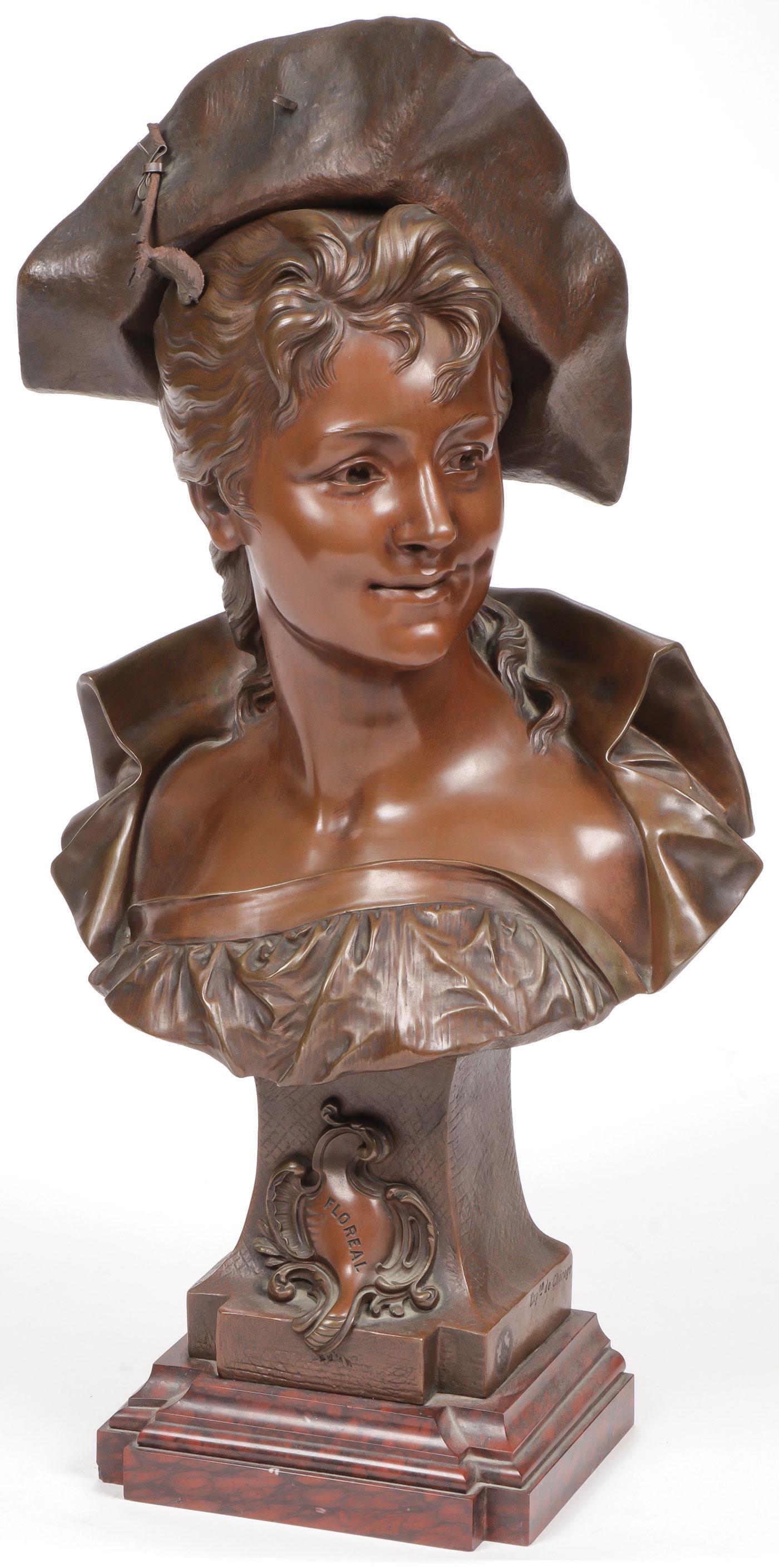 FRENCH BRONZE BUST C. 1890 (1 of 4)