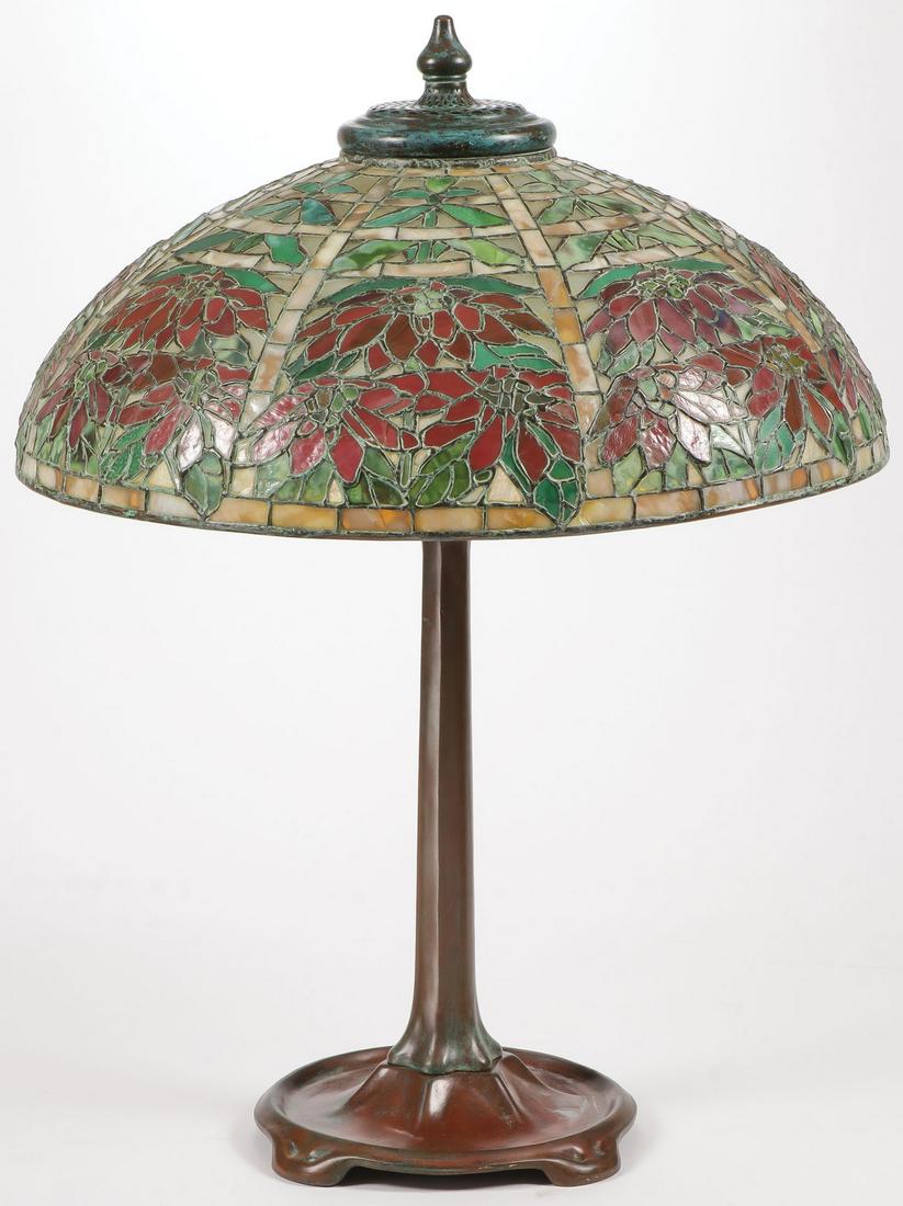 Tiffany poinsettia lamp deals