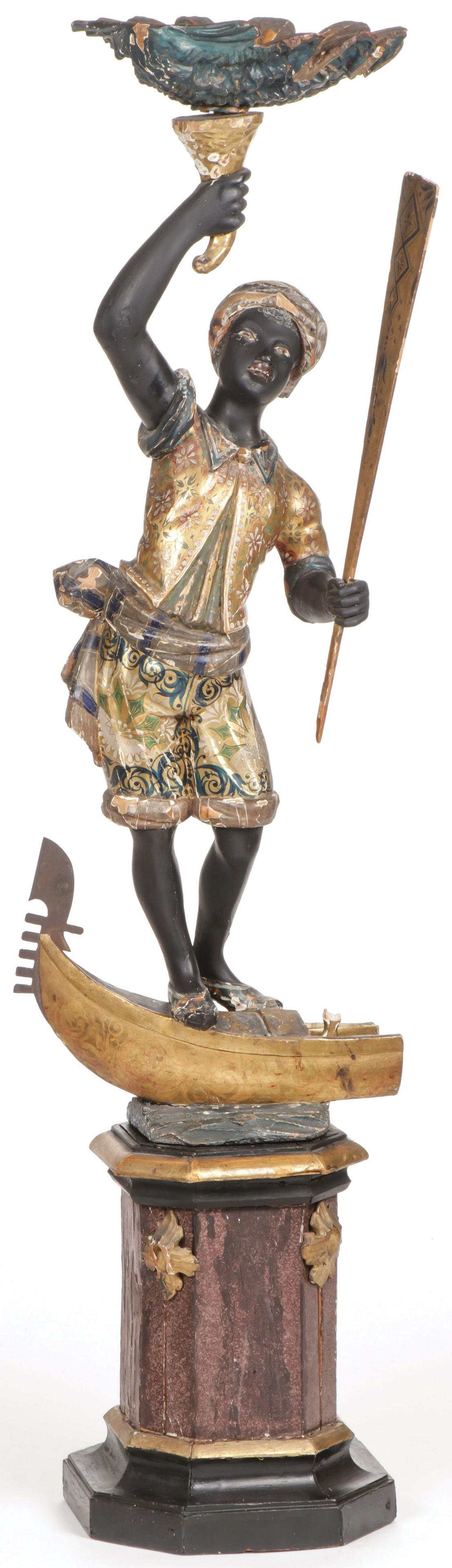 VENETIAN CARVED AND GILT WOOD BLACKAMOOR 19TH C (1 of 2)