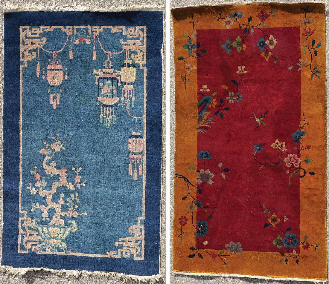 A PAIR OF CHINESE ART DECO RUGS C 1920 (1 of 3)