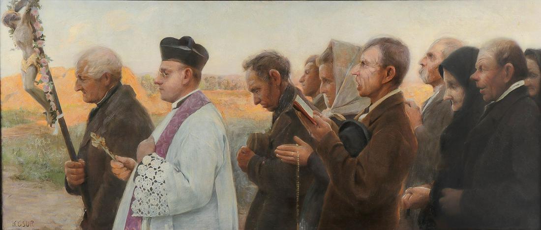 IMPRESSIVE AUSTRIAN PAINTING SIGNED C. 1906 (1 of 4)