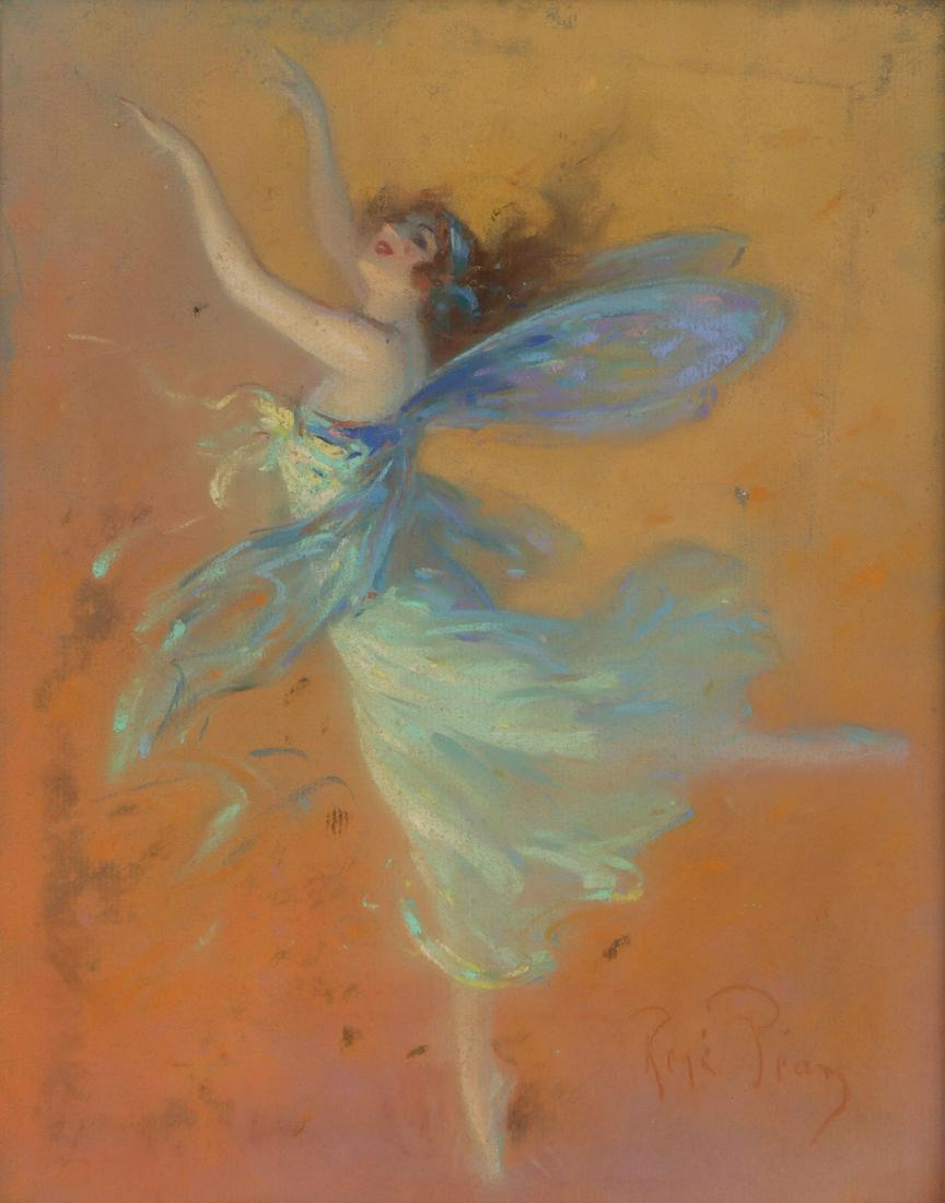 SIGNED FRENCH PASTEL NYMPH C. 1890 (1 of 4)