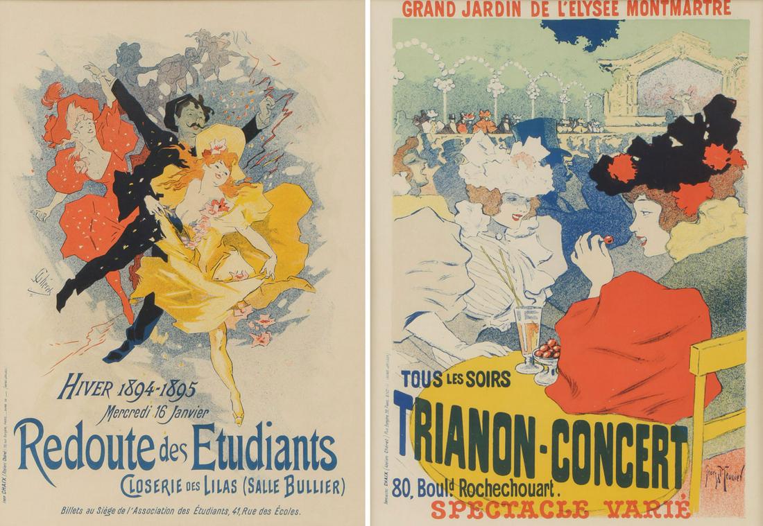 PAIR VINTAGE FRENCH ADVERTISING POSTERS (1 of 4)