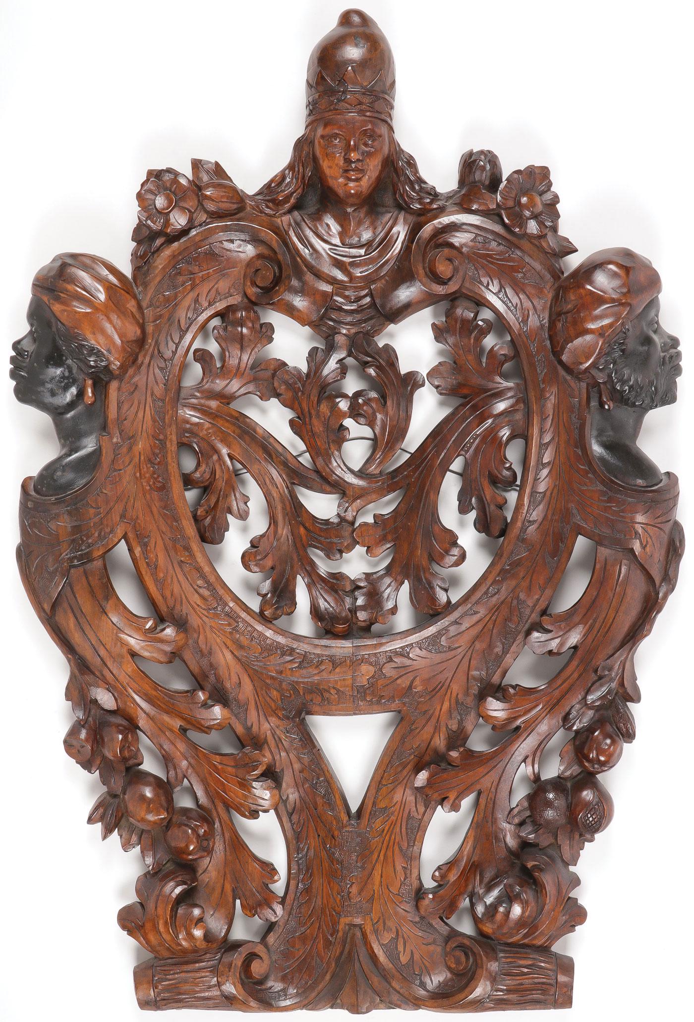 ORNATE VENETIAN CARVED SEAT BACK 19TH C (1 of 1)