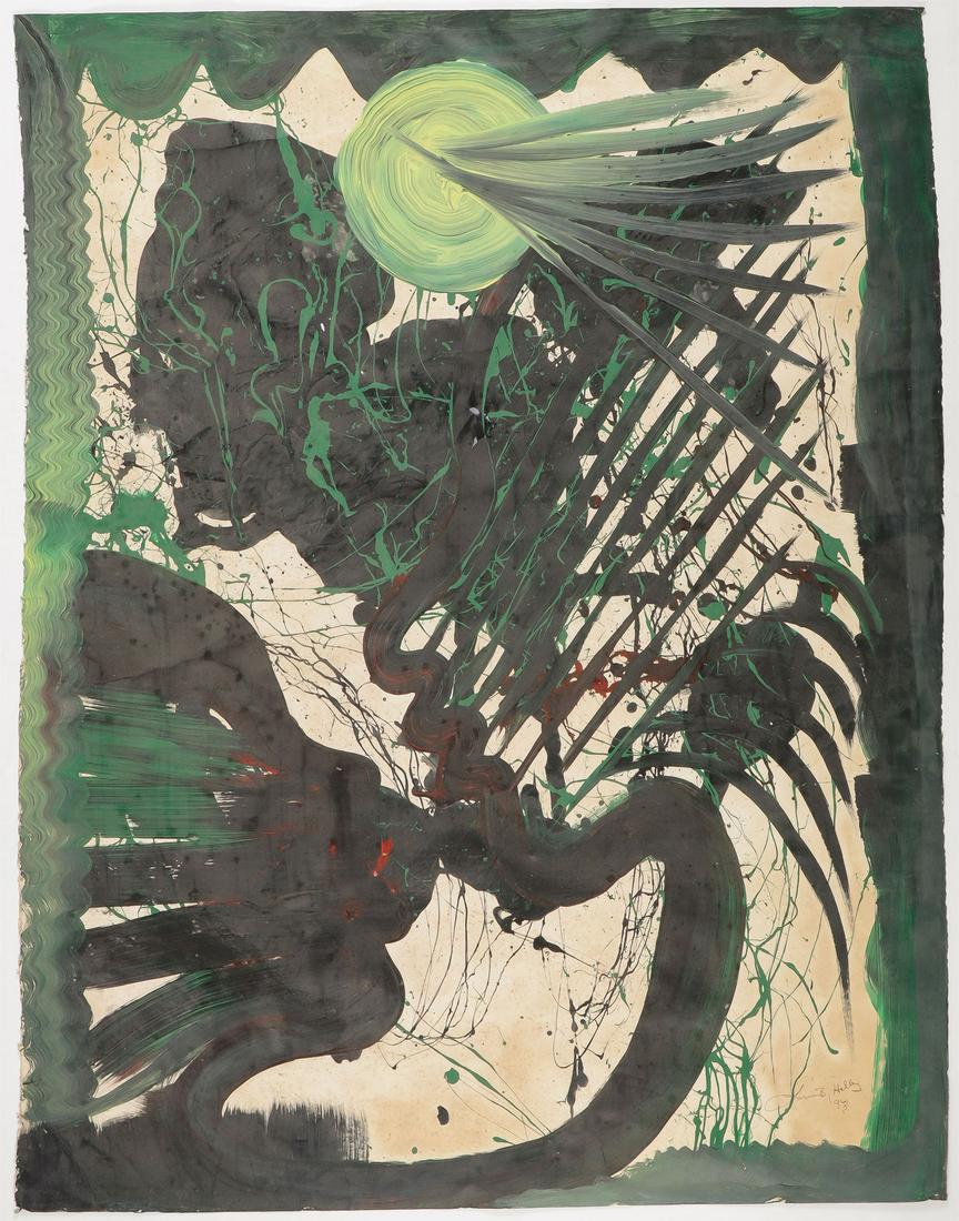 LARGE LONNIE HOLLEY OUTSIDER ART PAINTING 1993 (1 of 3)