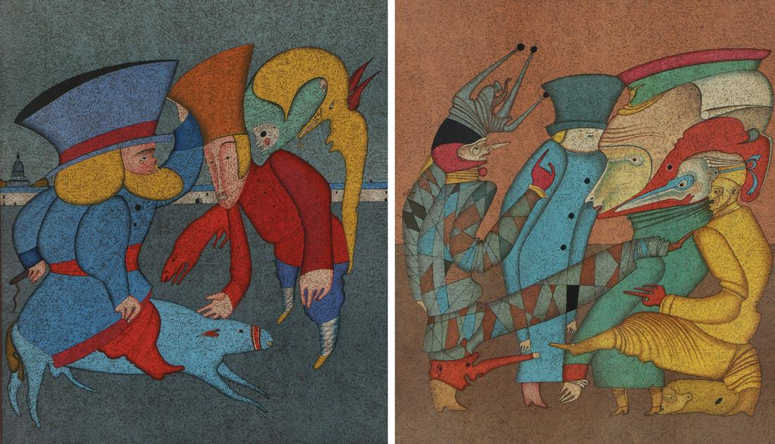 PAIR SIGNED MIKHAIL CHEMIAKIN LITHOGRAPHS (1 of 3)