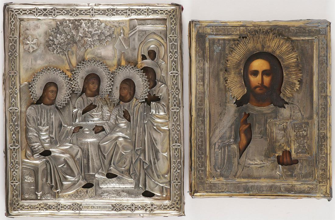 PAIR OF RUSSIAN ICONS (1 of 4)