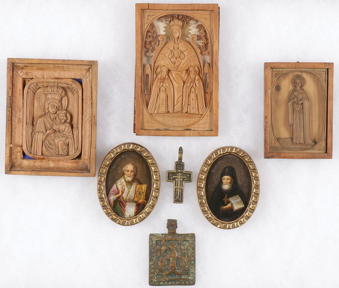 RUSSIAN ICON GROUP CIRCA 1680- 1880 (1 of 5)