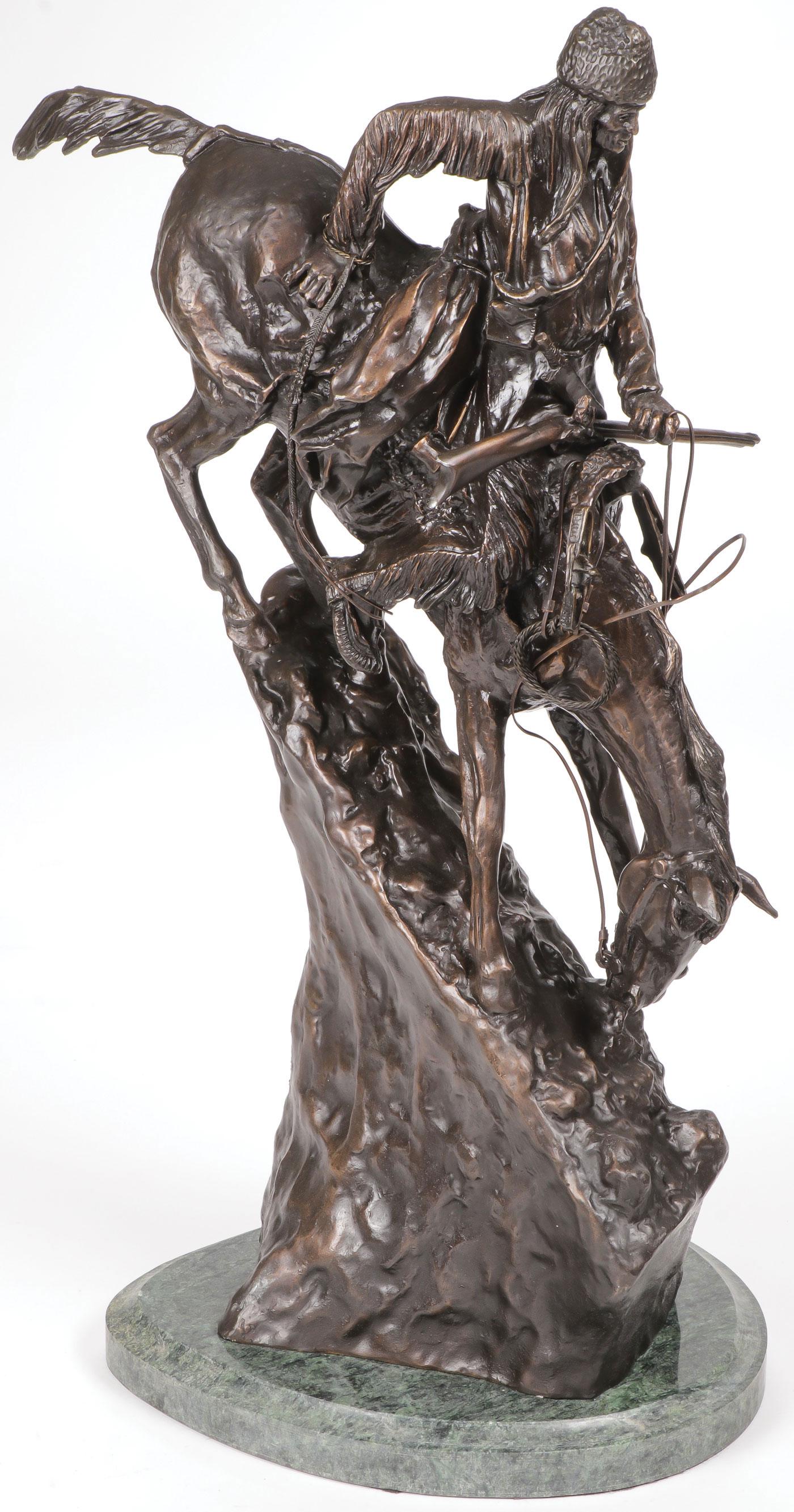 THE MOUNTAIN MAN BRONZE AFTER REMINGTON (1 of 4)