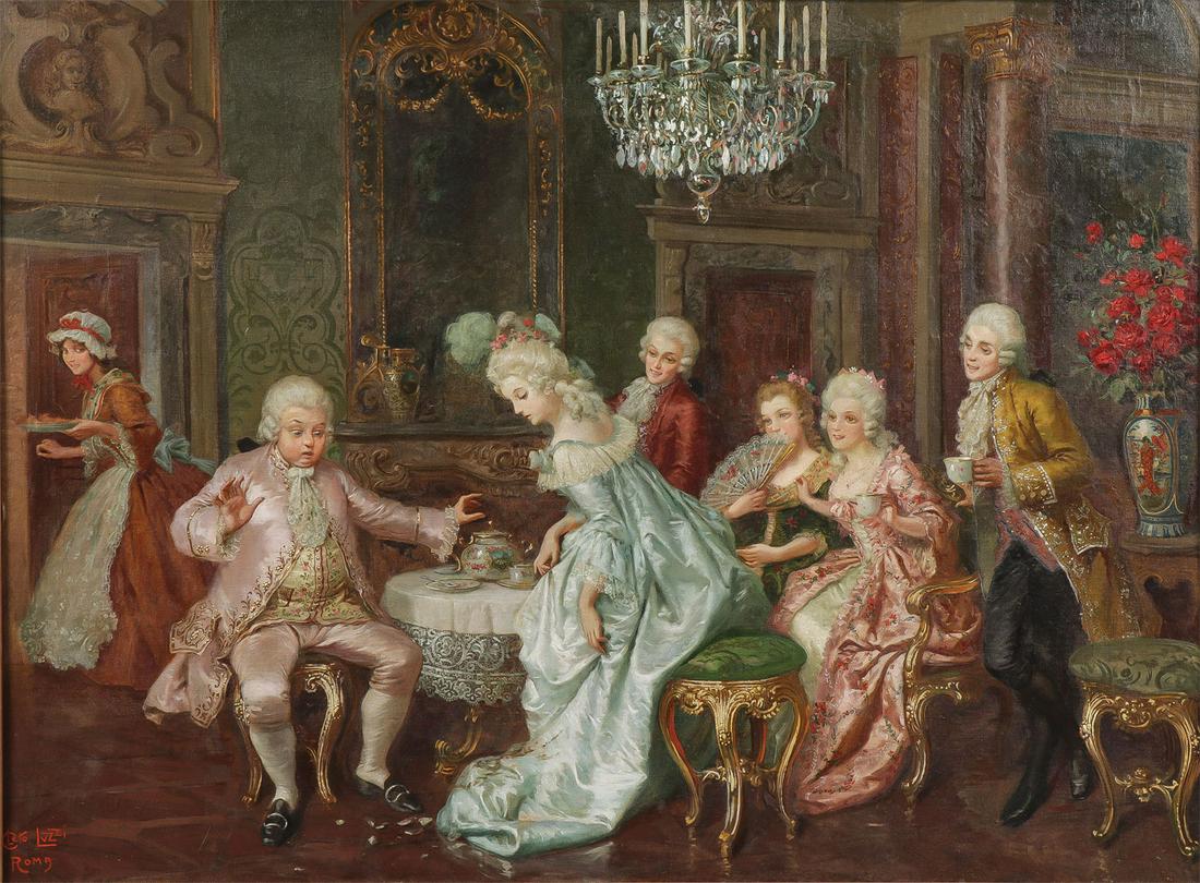 LARGE ORIGINAL ITALIAN OIL PAINTING, LUZZI (1 of 3)