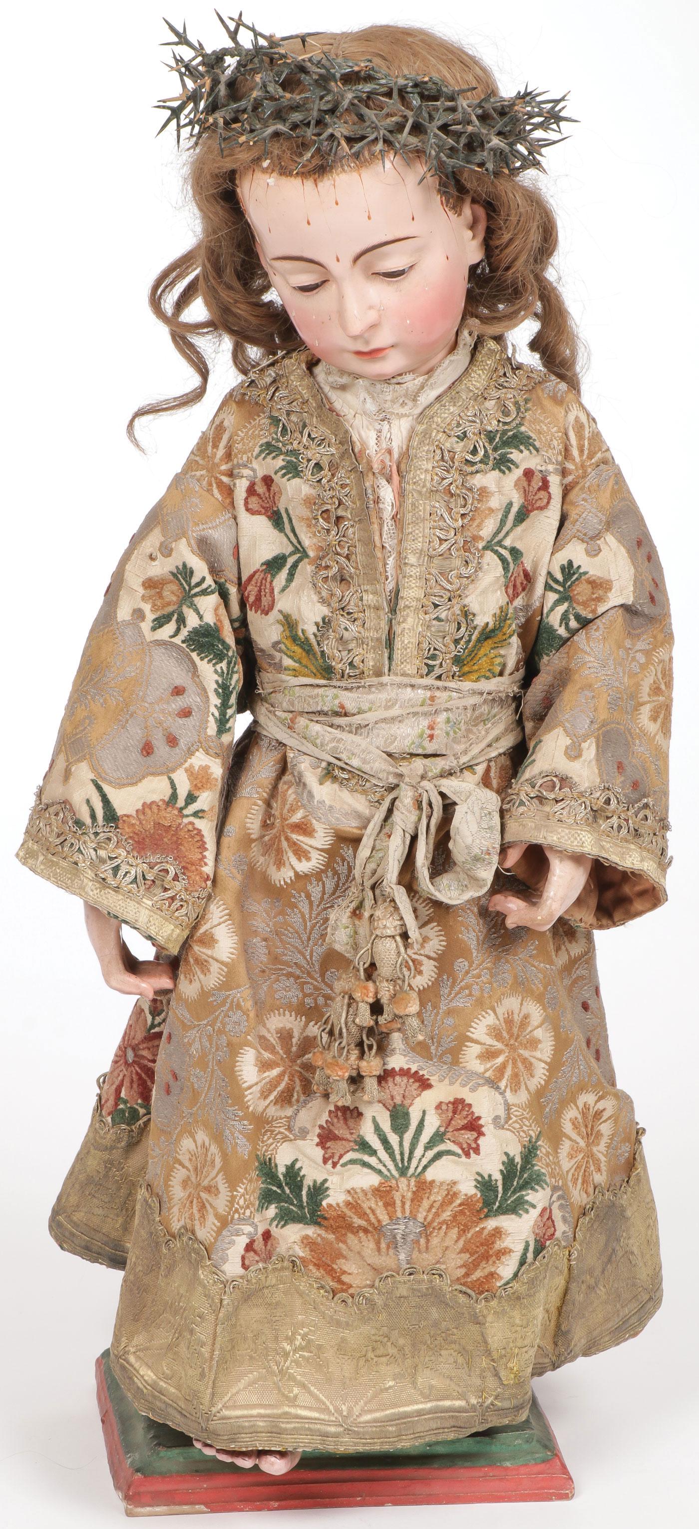 FINE SPANISH COLONIAL CARVED SANTO NINO 18TH C (1 of 5)