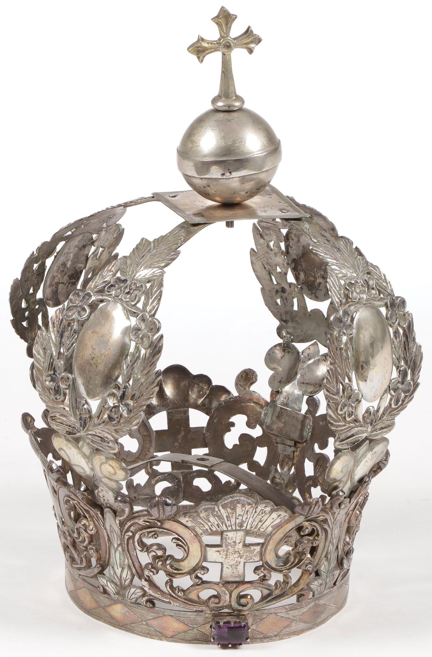 LARGE SPANISH COLONIAL SILVER VOTIVE CROWN Dec 14, 2022 Jackson's
