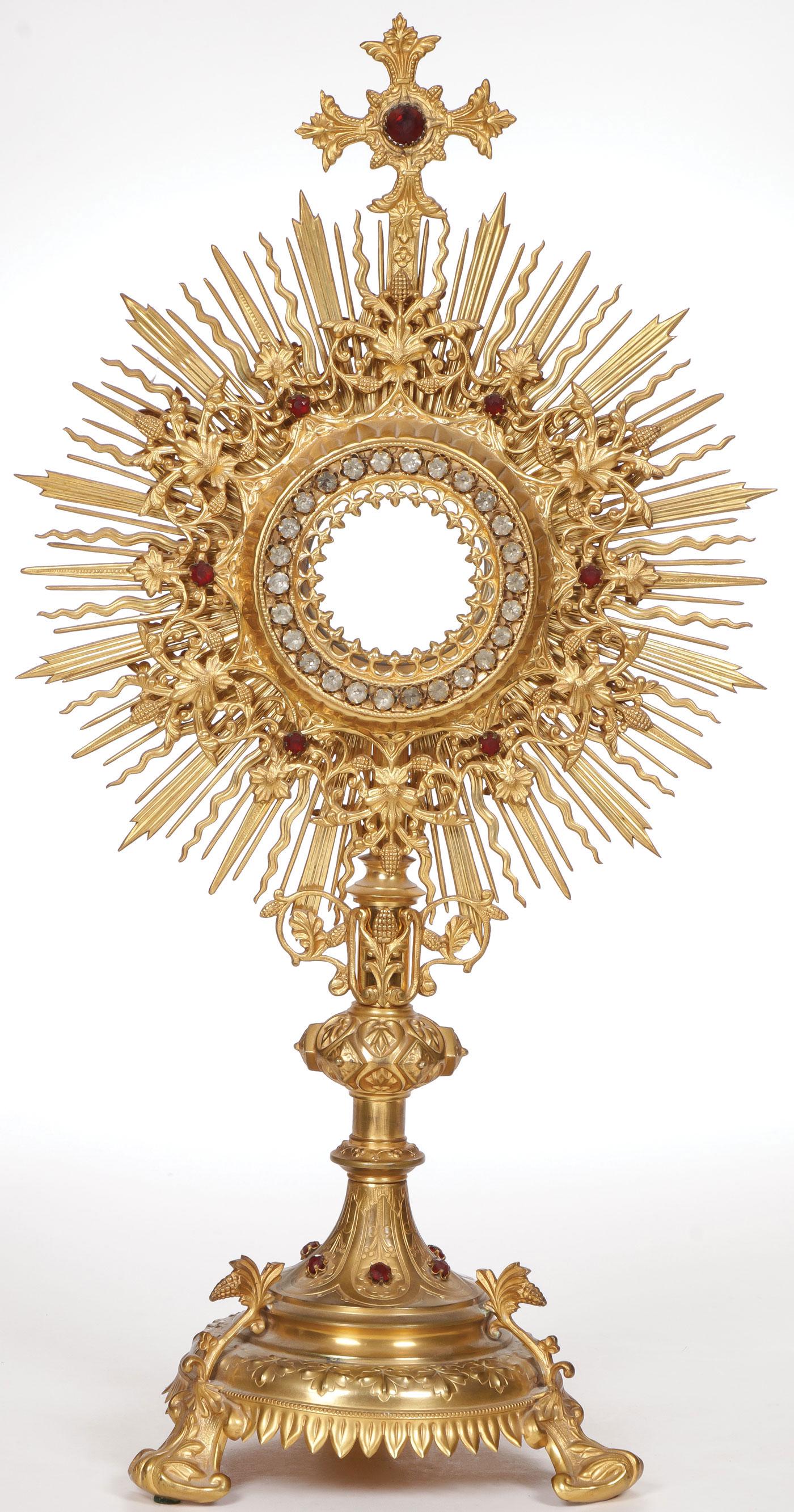 ORNATE FRENCH GILT MONSTRANCE C1900 (1 of 2)