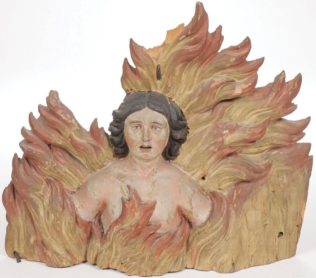 A CONTINENTAL CARVED RELIGIOUS PLAQUE 18TH/19TH C (1 of 2)