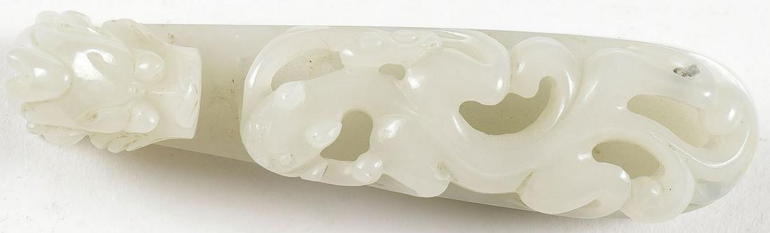 CHINESE JADE DRAGON BELT HOOK, QING (1 of 8)