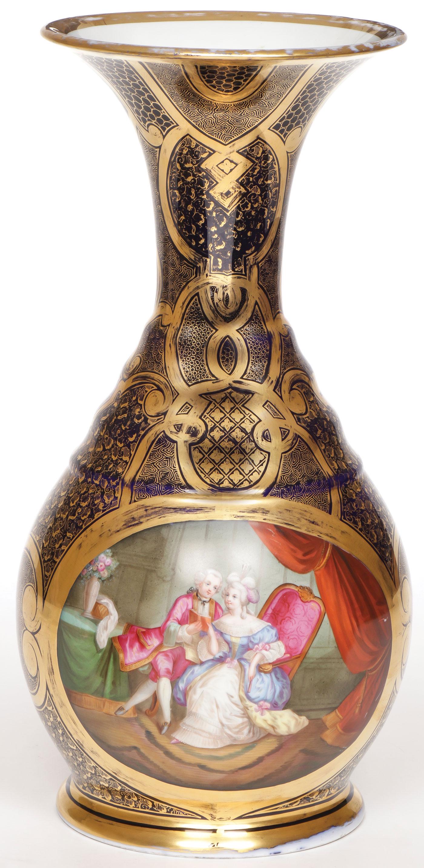 LARGE VIENNESE HAND PAINTED VASE (1 of 2)