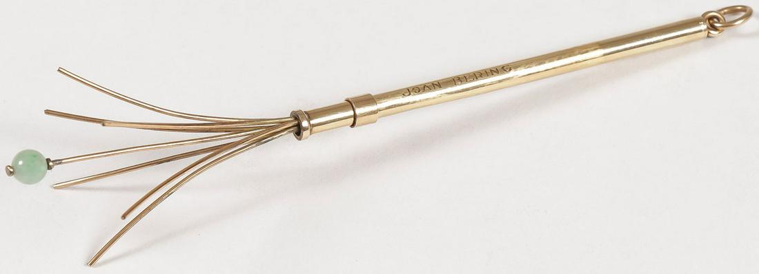 CARTIER 14K GOLD & JADE PENDANT SWIZZLE (1 of 3)